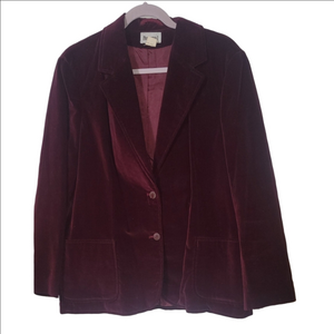 Vintage "PERSONAL" Burgundy Wine Velvet Women's Blazer. Holiday, Party, Size 18